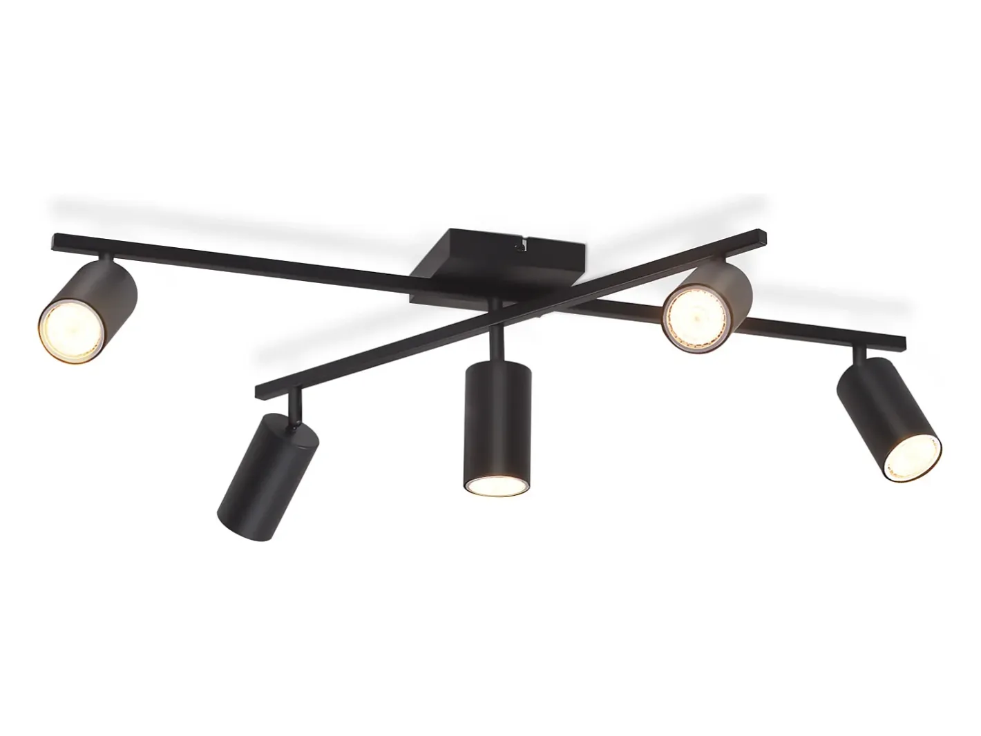 Hot NETTLIFE Foco de techo , lámpara de techo GU10 de 5 luces, lámpara moderna para sala de estar, cocina y dormitorio Negro