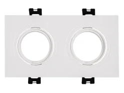 Ledkia Iluminación Exterior-Foco Downlight Cuadrado Basculante GU10 6W Corte 75x150 mm PC No Flicker 3000K / Negro Cálido Blanco