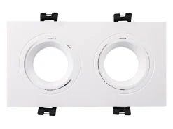 Ledkia Iluminación Exterior-Foco Downlight Cuadrado Basculante GU10 6W Corte 75x150 mm PC No Flicker 3000K / Negro Cálido Blanco