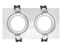 Ledkia Iluminación Exterior-Foco Downlight Cuadrado Basculante GU10 6W Corte 75x150 mm PC No Flicker 3000K / Negro Cálido Blanco