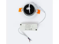 Ledkia Iluminación Exterior-Foco Downlight LED 7W Circular COB CRI90 Corte Ø 70 mm No Flicker 2700K Blanco Cálido Transparente