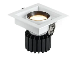 Ledkia Iluminación Exterior-Foco Downlight LED 12W COB Direccionable 360º Cuadrado Corte 100x100 mm CRI90 Expert Color No Flicker No Flicker 4000K Neutro Blanco