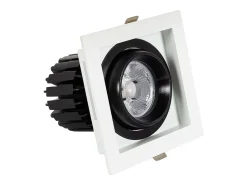 Ledkia Iluminación Exterior-Foco Downlight LED 12W COB Direccionable 360º Cuadrado Corte 100x100 mm CRI90 Expert Color No Flicker No Flicker 4000K Neutro Blanco