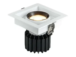 Ledkia Iluminación Exterior-Foco Downlight LED 12W COB Direccionable 360º Cuadrado Corte 100x100 mm CRI90 Expert Color No Flicker No Flicker 4000K Neutro Blanco