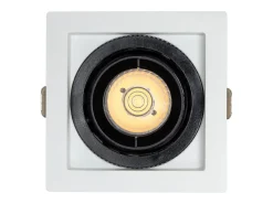 Ledkia Foco Downlight LED 7W COB Direccionable 360º Cuadrado Corte 82x82 mm CRI90 Expert Color No Flicker No Flicker 6000K Frío Blanco