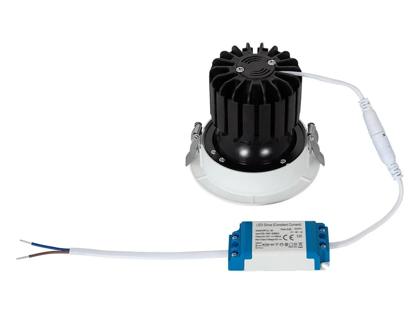Ledkia Foco Downlight LED 12W COB Direccionable 360º Circular Corte Ø 100 mm CRI90 Expert Color No Flicker No Flicker 4000K Neutro Blanco Clearance