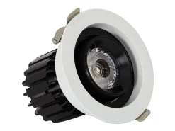Ledkia Foco Downlight LED 7W COB Direccionable 360º Circular Corte Ø 80 mm CRI90 Expert Color No Flicker No Flicker 2700K Cálido Blanco Best