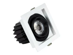 Discount Ledkia Foco Downlight LED 7W COB Direccionable 360º Cuadrado Corte 82x82 mm CRI90 Expert Color No Flicker No Flicker 3000K Cálido Blanco