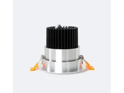 Ledkia Foco Downlight LED 12W COB Direccionable Circular Plata Corte Ø 90 mm No Flicker 5000K Blanco Frío Plateado Best