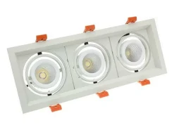 Ledkia Iluminación Exterior-Foco Downlight LED 3x10W CREE-COB Direccionable Madison (UGR 19) Corte 295x110 mm 5000K Blanco Frío Transparente