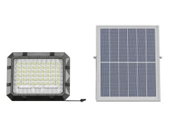 SOLARGEO Foco exterior con panel solar. Proyector solar de sobremesa 150 lúmenes. CLARTO Negro Best