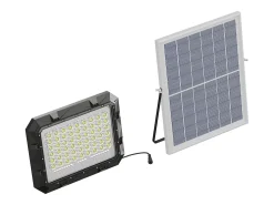 SOLARGEO Foco exterior con panel solar. Proyector solar de sobremesa 150 lúmenes. CLARTO Negro Best