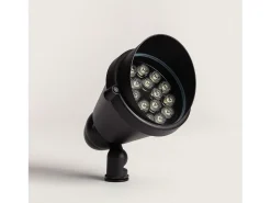 Ledkia Iluminación Exterior-Foco Exterior LED 18W con Pincho Giverny 4000K Blanco Neutro Negro
