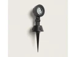 Ledkia Iluminación Exterior-Foco Exterior LED 3W con Pincho Argo 3000K Blanco Cálido Negro