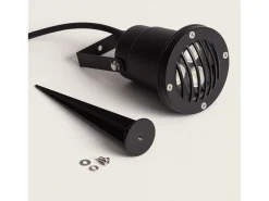 Ledkia Iluminación Exterior-Foco Exterior LED 3W con Pincho Gotham 3000K Blanco Cálido Negro