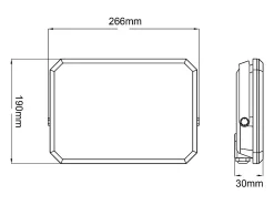 Foco LED exterior , 230 V, 100 W, 4000 K, cobertura lechosa, 10 000 lm, 266 x 190 x 30 mm Negro Hot