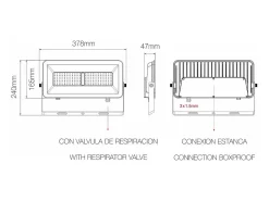 Iluminación Exterior-Foco LED para exterior Beneito & Faure Polaris 100W CCT IP65 120° - 3000K/4000K/5000K - mate Blanco