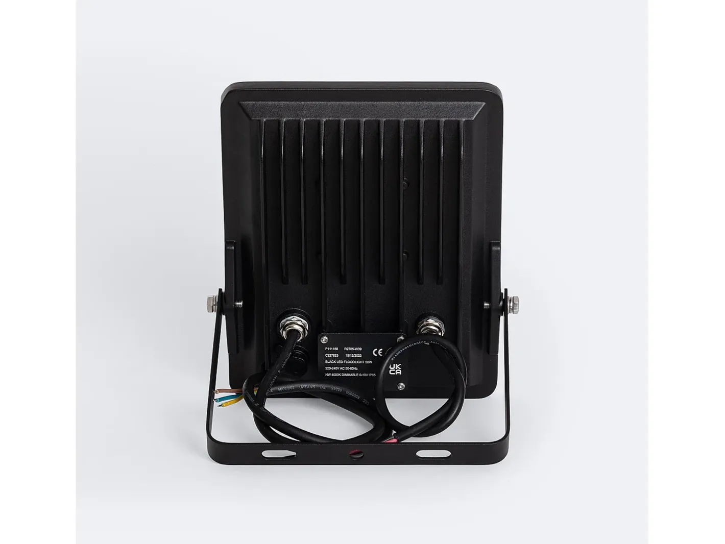 Ledkia Iluminación Exterior-Foco Proyector LED 50W Regulable 0-10V 170 lm/W IP65 ELEGANCE Slim PRO 3000K 120º Blanco Cálido Negro