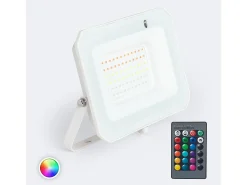 Ledkia Foco Proyector LED 50W RGBW con Mando IR IP65 RGB Blanco Outlet
