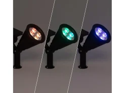 Ledkia Foco Solar Exterior LED RGB con Pincho Meillion RGB Negro Outlet