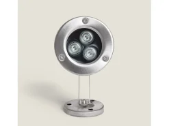 Ledkia Iluminación Exterior-Foco Sumergible LED RGB 3W Superficie 12V DC Inox RGB Plateado