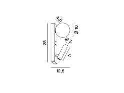 Sale Fog - Aplique de pared con USB y USB-C, LED 3W + G9, Esfera blanca, 3000K, Cuerpo orientable, Difusor de cristal - Perenz - Gris Amarillo