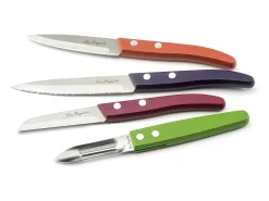 Lou Laguiole Cubierto-Forest - Juego de 4 cuchillo Essentiel " Madera teñida " Color natural oscuro