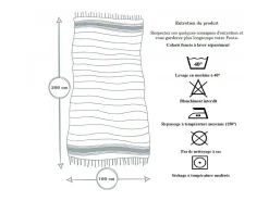 Discount Promo Linge Fouta toalla de playa nido de abeja algodón 100 x 200 cm Azul