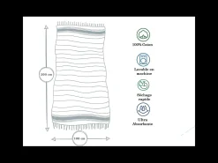 Discount Promo Linge Fouta toalla de playa nido de abeja algodón 100 x 200 cm Azul