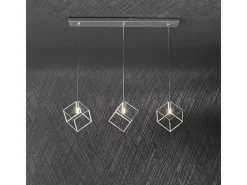 Frame Sospensione Rettangolare 3 Luci Plateado