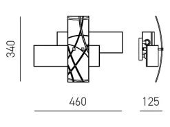 Frida - Aplique de 2 luces E14 en vidrio satinado - Estructura cromada, diseño cruzado moderno, IP20, máx 2x42W, sin bombillas Blanco New
