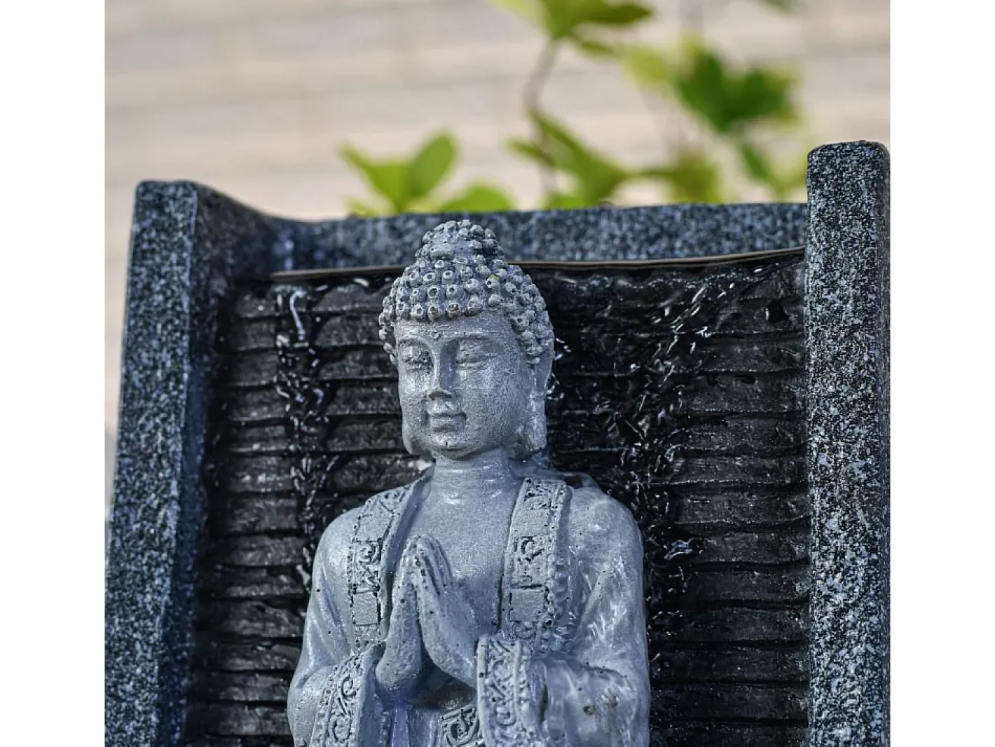 Hot Zen Light Fuente de Buda en la Meditación del Nirvana Gris