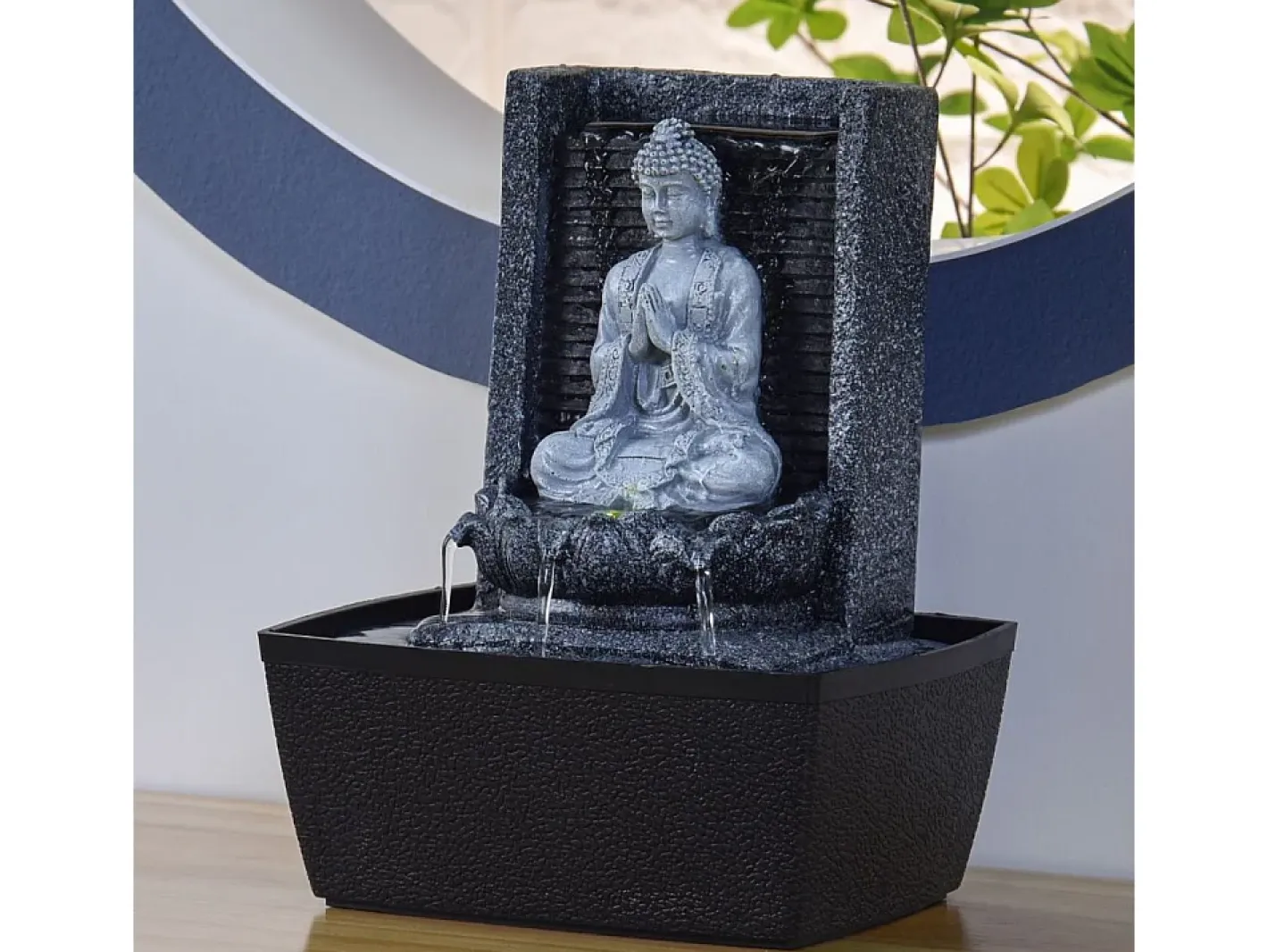 Hot Zen Light Fuente de Buda en la Meditación del Nirvana Gris