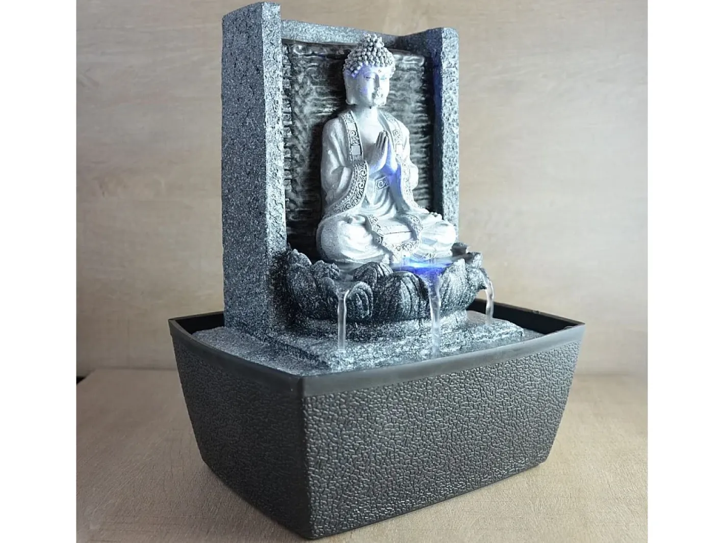 Hot Zen Light Fuente de Buda en la Meditación del Nirvana Gris