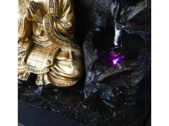 Zen Light Estatua-Fuente de Buda LED Shira Negro
