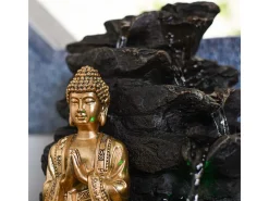 Zen Light Estatua-Fuente de Buda LED Shira Negro