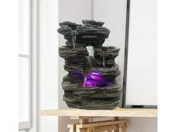 Hot Zen Light Fuente de interior Pietra con iluminación LED Marru00f3n