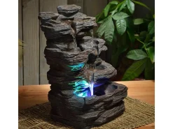 Hot Zen Light Fuente de interior Pietra con iluminación LED Marru00f3n