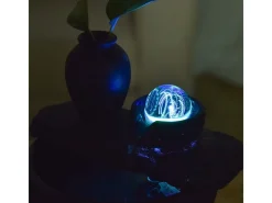 Zen Arôme Estatua-Fuente de resina de interior con LED de sílice Negro