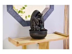 Zen Light Estatua-Fuente LED de interior del Buda de Krishna Negro