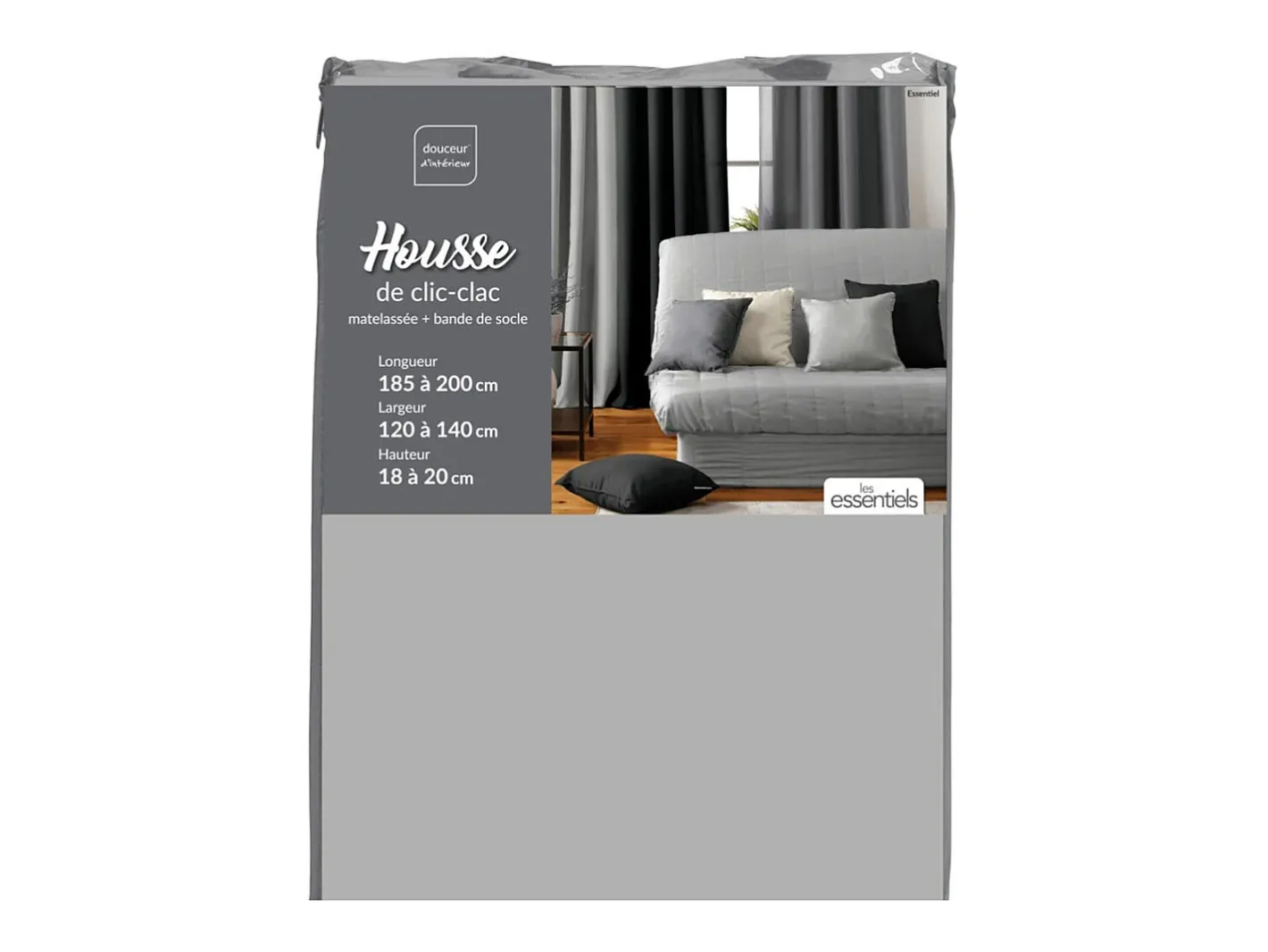 Douceur d'intérieur Funda acolchada para clic-clac 140 x 200 cm Gris claro Outlet