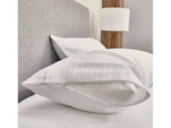 Funda almohada blanca 100% algodón antiencogimiento 75x40 cm con cremallera Blanco New