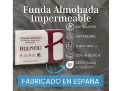 Ropa De Cama-Funda Almohada Juvenil Transpirable 100% Algodón 90 cm Impermeable Blanco