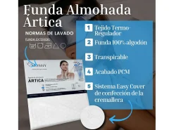 Funda almohada Ártica visco-elástico 100% algodón 150 cm Blanco Sale