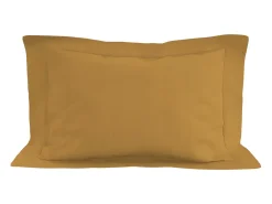 Soleil d'ocre Funda de almohada de algodón 57 hilos 50x70 cm LISO mostaza Amarillo Outlet