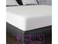 Best Soleil d'ocre Funda de almohada de algodón protector 50x70 cm FRANELA Blanco