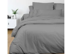 Discount Soleil d'ocre Funda de almohada de algodón 45x185 cm PERCALE Gris