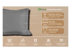 Soleil d'ocre Ropa De Cama-Funda de almohada de algodón 50x75 cm PERCALE antracita Gris antracita