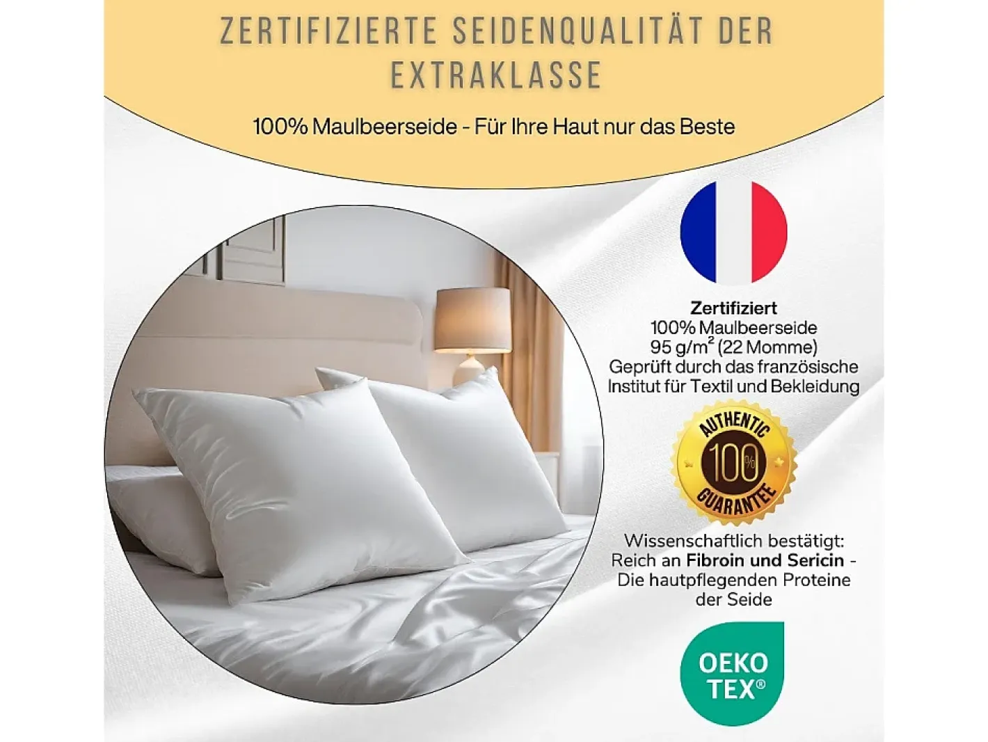 Outlet Inphysio Funda de Almohada en Pura Seda de Morera 70x50 Blanco