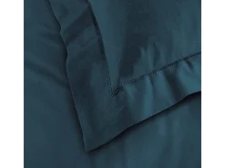 Best Promo Linge Funda de Almohada "Lina" 63x63cm de Algodón 57 hilos/cm² Certificado Oeko-Tex Azul